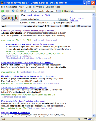 Google kereső: szótövezés