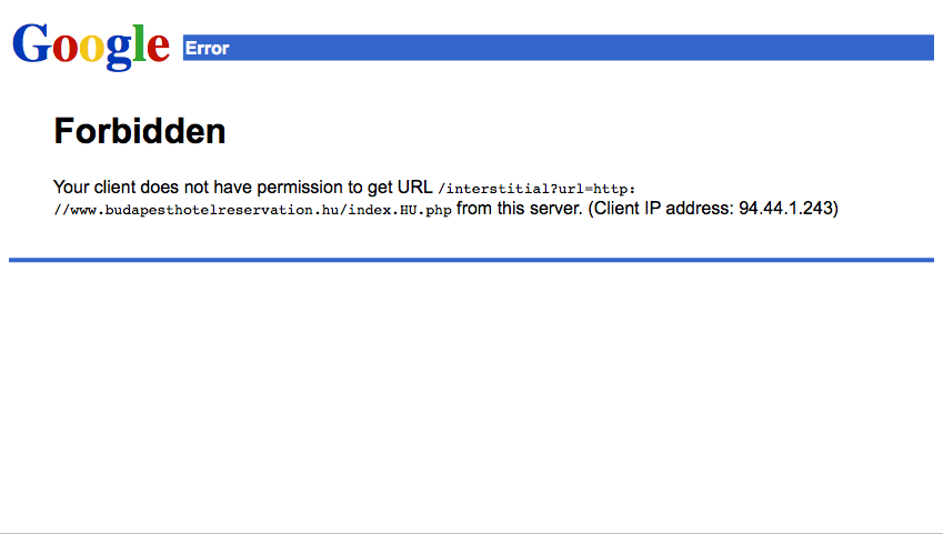 403 Forbidden hiba a Google-nél