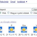 Google.hu OneBox - Időjárás-előrejelzés