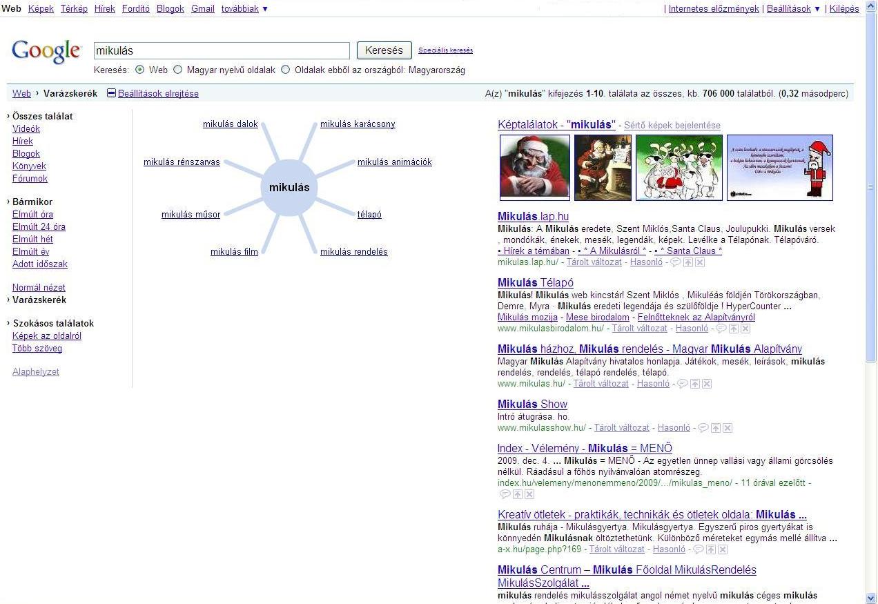 Google Varázskerék - mikulás keresés